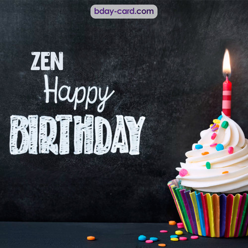 Happy Birthday images for Zen with Cupcake