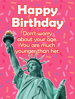 Forever younger than her! funny birthday card birthday