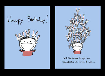 Funny happy birthday card for young woman