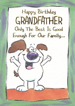 Popular birthday wishes cards for grandfather white dog w...