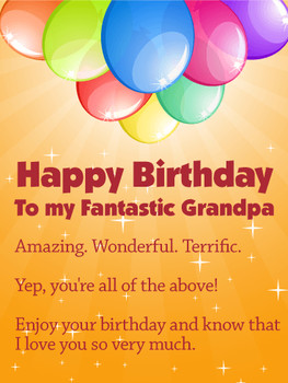 To my fantastic grandpa happy birthday card birthday