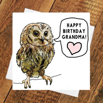Grandma happy birthday card owl mother funny grandmother ...