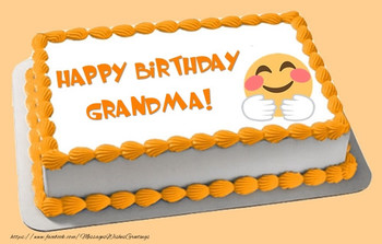 Greetings cards for birthday for grandmother cake happy