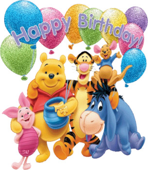 Winnie the pooh happy birthday glitter gif pictures photo...