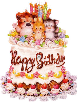 Joyeux anniversaire gâteau décoration animaux animation z...