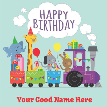 Happy birthday card for kids with your name