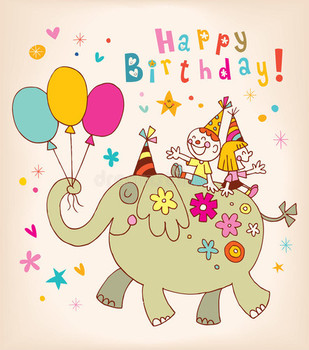 Happy birthday kids greeting card stock vector illustrati...