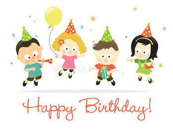 Happy birthday kids  stock vector illustration of greeting