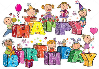 Happy birthday kids on letters — stock vector © pinkkoala
