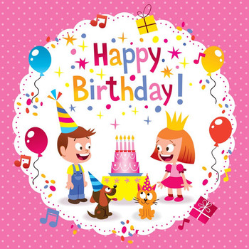 Happy birthday cute kids card royalty free vector image