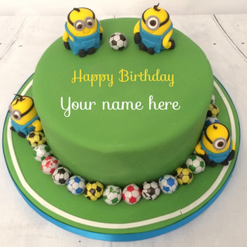 Name on kids birthday cake and greeting card online