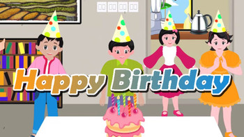 Happy birthday song nursery rhymes for kids cartoon anima...