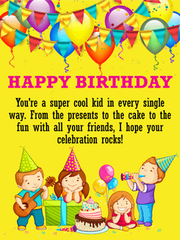 To a super kid happy birthday wishes card birthday amp gr...
