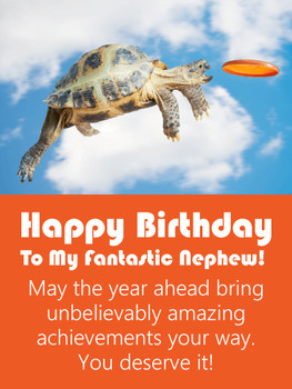 Amazing turtle funny birthday card for nephew birthday