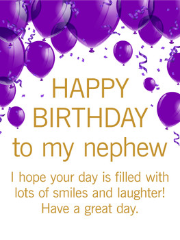 Purple birthday balloon card for nephew birthday amp gree...