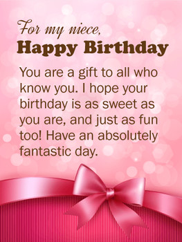 You are a gift happy birthday wishes card for niece birth...