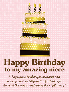 To my amazing niece happy birthday wishes card birthday