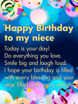 Today is your day happy birthday wishes card for niece bi...