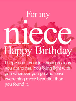 To my precious niece happy birthday wishes card bringing ...