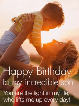 You are the light in my life happy birthday wishes card f...