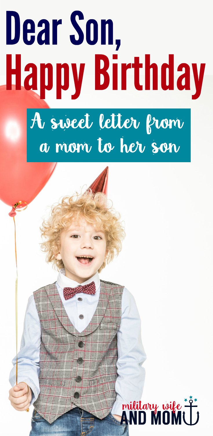 Dear son happy first birthday the military wife and mom