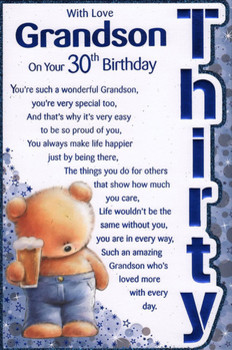 Grandsons th birthday card with love grandson on your th