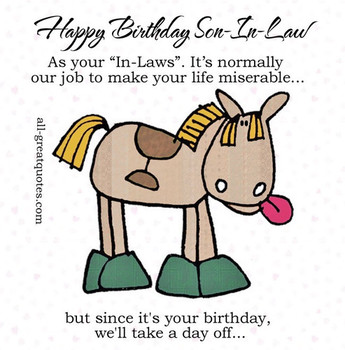 Funny birthday sayings for son in law pics photos happy b...