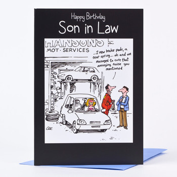 Birthday card son in law car sketch only p