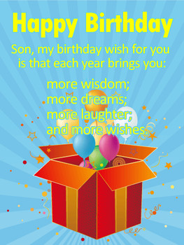 Many more wishes for a son happy birthday wishes card this