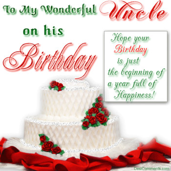 To my wonderful uncle on his birthday