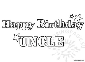 Happy birthday uncle coloring page