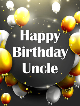 Gold amp silver birthday balloon card for uncle birthday