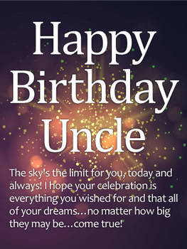 Sparkle happy birthday wishes card for uncle birthday amp...