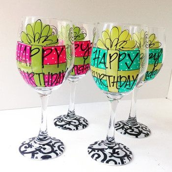 71 Best birthday wine glasses images on pinterest birthda...