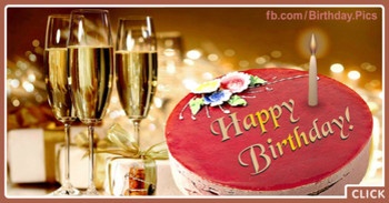 Three champagne glasses happy birthday card to celebrate ...