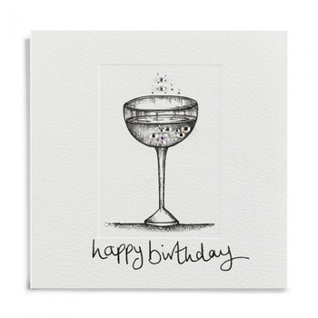 Happy birthday champagne glass
