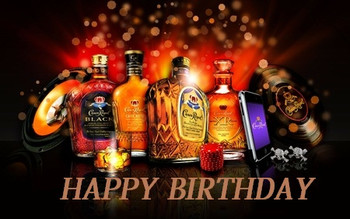 Happy birthday wishes with liquor