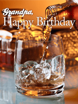 Raise a glass happy birthday card for grandpa birthday