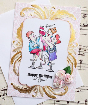 Beautiful vintage inspired birthday card paper flowers hand