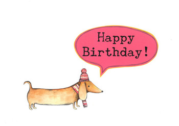 Sausage dog happy birthday card look lane