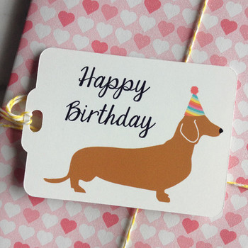 Pk dachshund happy birthday gift tags yours deerly