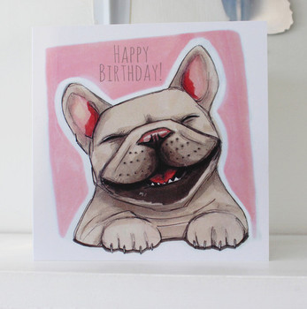 French bulldog clipart birthday card pencil and in color ...