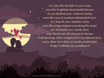 Romantic happy birthday poems for her for girlfriend or w...