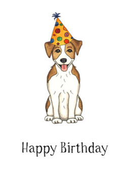 Jack russell terrier happy birthday card em