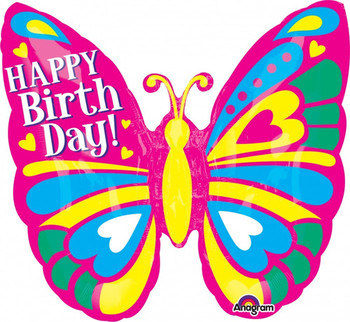 Supershape happy birthday butterfly wholesale balloons am...