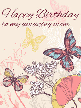 Elegant butterfly birthday card for mom birthday amp gree...