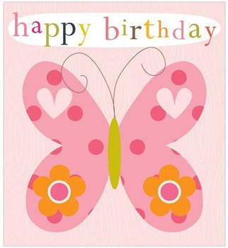 Think of me kiddiwinks happy birthday butterfly card birt...
