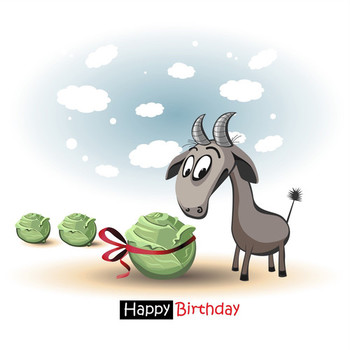 Happy birthday smile goat and cabbage goat pinterest happy