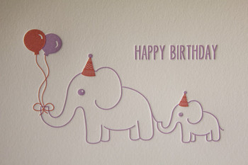 Happy birthday elephants elephant birthday greeting card ...