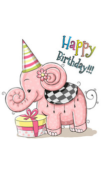 Elephant happy birthday background elephant birthday pink